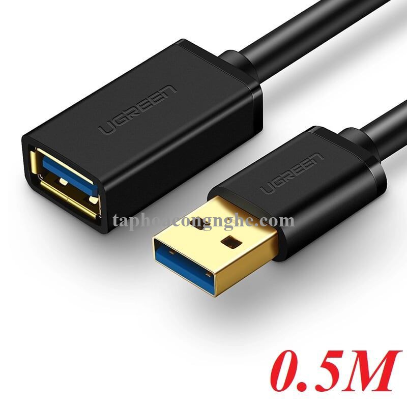 Ugreen 30125 0.5M màu Đen Cáp tín hiệu nối dài USB 3.0 cao cấp US129 30030125
